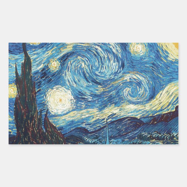 Van Gogh Starry Night Classic Impressionism Art Sticker (Front)