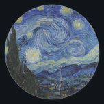 Van Gogh // Starry Night  Classic Round Sticker<br><div class="desc">Van Gogh Starry Night</div>