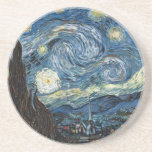 Van Gogh Starry Night Coaster<br><div class="desc">Vincent Van Gogh Starry Night masterpiece, vintage artwork on modern day products from Zazilicious</div>