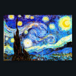 Van Gogh Starry Night Fine Art Poster<br><div class="desc">Starry Night,  fine art by Vincent van Gogh.</div>