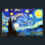 Van Gogh Starry Night Fine Art Poster<br><div class="desc">Starry Night,  fine art by Vincent van Gogh.</div>