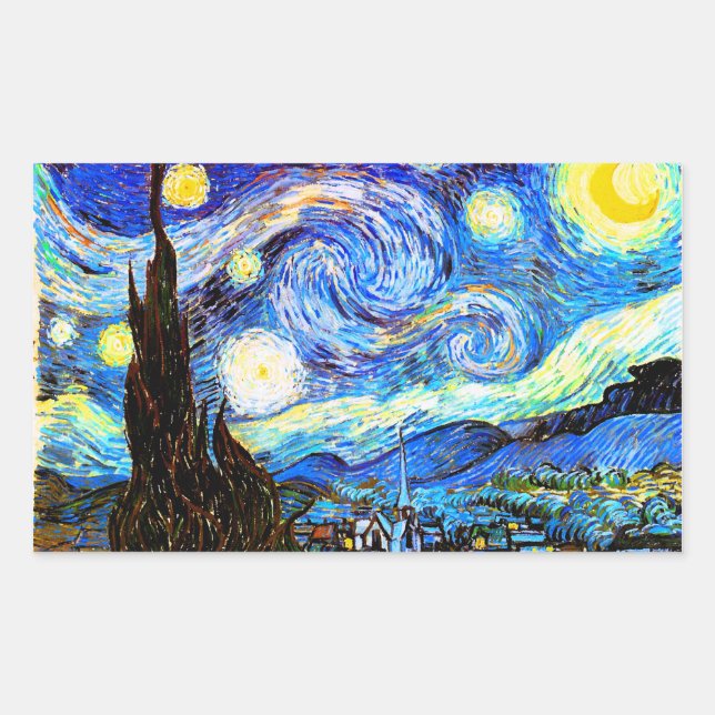 Van Gogh Starry Night Fine Art Sticker (Front)
