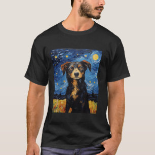Van Gogh Starry Night Funny Art Dog Lover Kids Boy T-Shirt