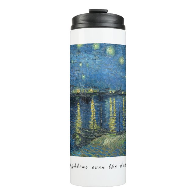 Van Gogh Starry Night Gratitude Artistic Uplifting Thermal Tumbler (Front)