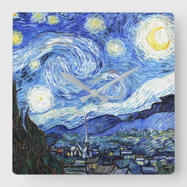 Van Gogh Starry Night Impressionism Art Wall Clock (Front)