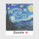 Van Gogh Starry Night. Impressionism vintage art<br><div class="desc">Van Gogh "The Starry Night" sticker.</div>