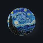 Van Gogh Starry Night. Impressionism vintage art 1 Inch Round Button<br><div class="desc">Van Gogh "The Starry Night" button.</div>