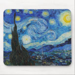 Van Gogh Starry Night. Impressionism vintage art Mouse Pad<br><div class="desc">Van Gogh "The Starry Night" mouse pad.</div>