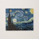 Van Gogh Starry Night Jigsaw Puzzle<br><div class="desc">Vincent Van Gogh Starry Night masterpiece,  vintage artwork on modern day products from Zazilicious</div>