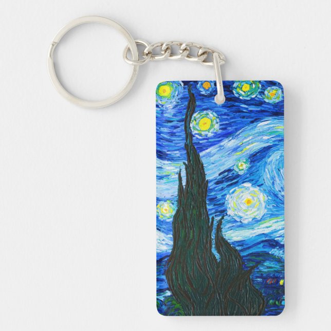 Van Gogh Starry Night Keychain (Front)