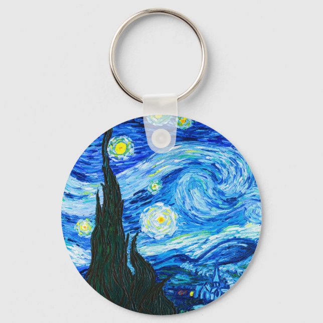 Van Gogh Starry Night Keychain (Front)