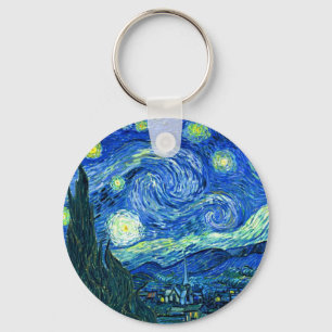 van gogh starry night keychain