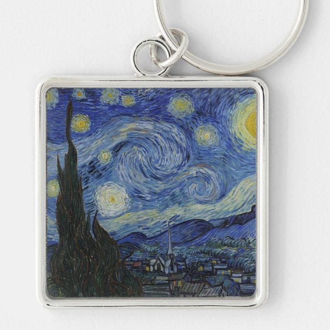 Van Gogh Starry Night Keychain (Front)