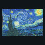 van gogh starry night kitchen towel<br><div class="desc">Van Gogh's famous painting, "The Starry Night." Painted during his stay at the Saint Remy asylum in the 1880's, van Gogh depicted the rolling hills and cypress trees he saw from his window. Digitally enhanced by PixDezines. Copyright © 2008-2016 PixDezines.com™ and PixDezines™ on zazzle.com. All rights reserved.</div>