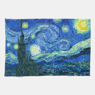 van gogh starry night kitchen towel