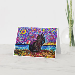 Van Gogh Starry Night Kitty Cat <Blank Inside> Announcement