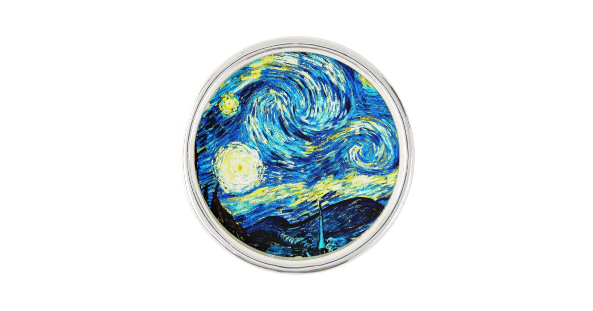 Van Gogh Starry Night Lapel Pin Zazzle