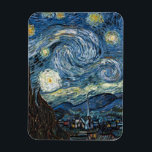 Van Gogh Starry Night Magnet<br><div class="desc">Vincent Van Gogh Starry Night masterpiece,  vintage artwork on modern day products from Zazilicious</div>