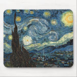 Van Gogh Starry Night Mouse Pad<br><div class="desc">Vincent Van Gogh’s famous painting Starry Night is one of the most iconic artworks in history, celebrated for its vibrant swirls and emotional depth. Painted in 1889 during Van Gogh's time in an asylum, Starry Night captures a dreamy night sky filled with bold, expressive strokes and a celestial glow. This...</div>