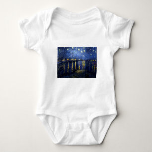 Van Gogh Starry Night Over Rhone Baby Bodysuit