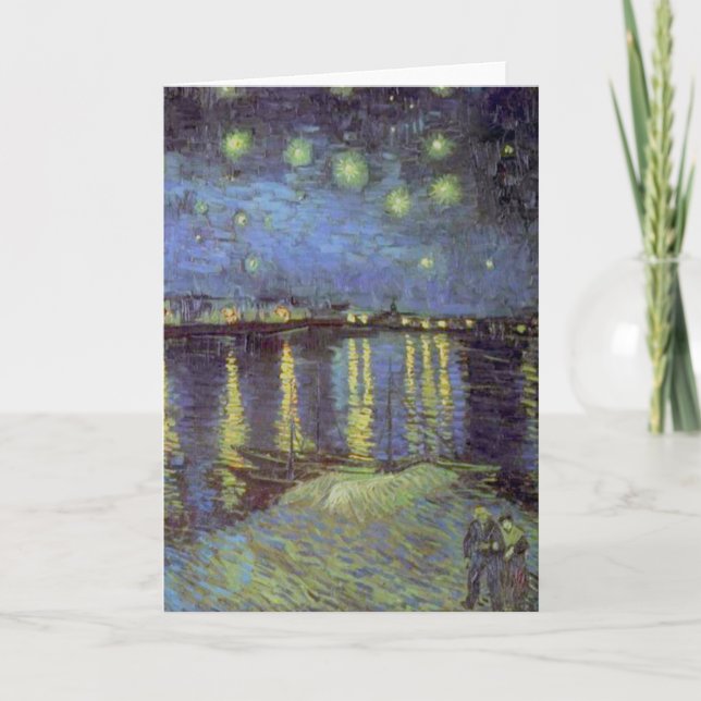 Van Gogh Starry Night Over Rhone Card (Front)