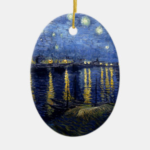 Van Gogh Starry Night Over Rhone Ceramic Ornament