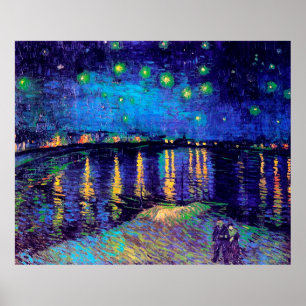 Van Gogh Starry Night Over Rhone  (F474) Fine Art Poster