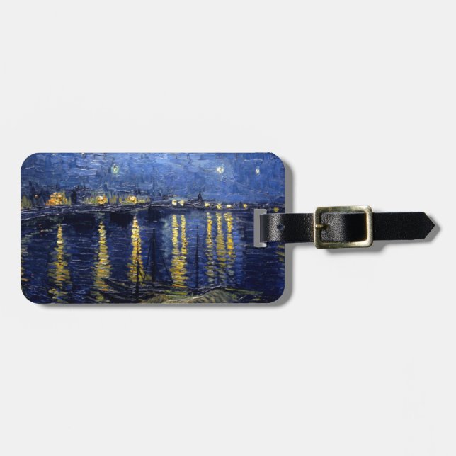 Van Gogh Starry Night Over Rhone Luggage Tag (Front Horizontal)