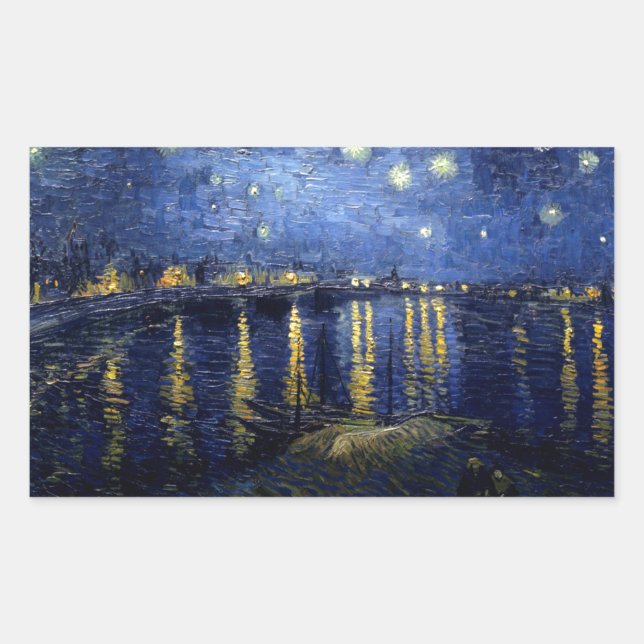 Van Gogh Starry Night Over Rhone Sticker (Front)
