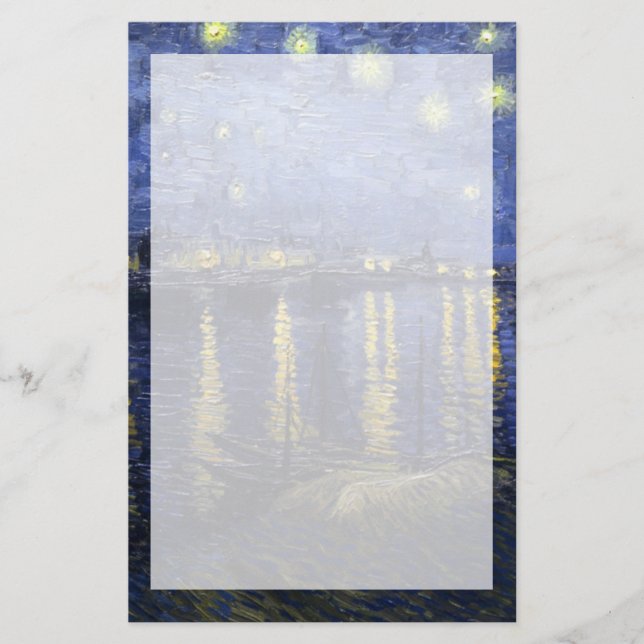 Van Gogh | Starry Night Over The Rhone | 1888 Stationery (Front)