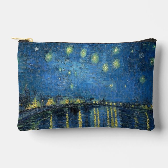 Van Gogh Starry Night Over the Rhone Accessory Pouch (Front)