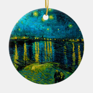 Van Gogh Starry Night Over the Rhône Ceramic Ornament