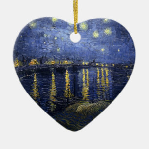 Van Gogh Starry Night Over The Rhone Ceramic Ornament