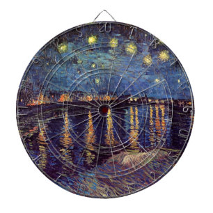 Van Gogh Starry Night Over the Rhone, Fine Art Dartboard