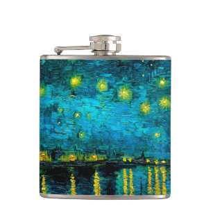 Van Gogh Starry Night Over the Rhône  Hip Flask