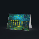 Van Gogh Starry Night Over the Rhône Invitation<br><div class="desc">Card featuring Vincent van Gogh’s oil painting Starry Night Over the Rhône (1888). Shining yellow stars decorate the blue night sky as a couple strolls along a riverbank in Arles. A perfect gift for fans of Post-Impressionism and Dutch art.</div>