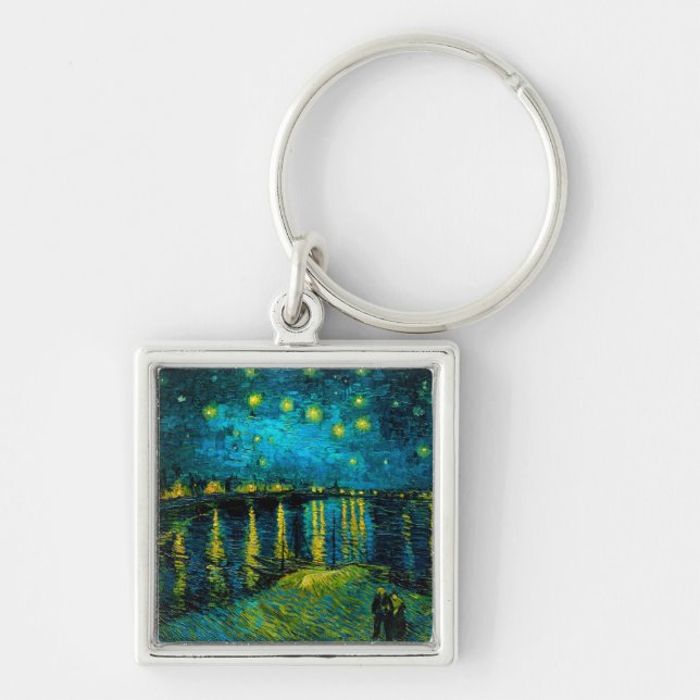 Van Gogh Starry Night Over the Rhône  Keychain (Front)