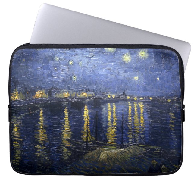 Van Gogh Starry Night Over The Rhone Laptop Sleeve (Front)
