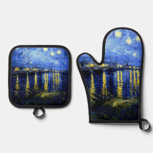 Van Gogh - Starry Night over the Rhone Oven Mitt & Pot Holder Set