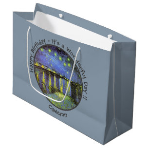 van Gogh Starry Night Over the Rhone Party Items Large Gift Bag