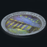 van Gogh Starry Night Over the Rhone Party Items Paper Plate<br><div class="desc">All of our products are made with large scale images that have been carefully edited to provide the best resolution,  colour and detail possible.</div>