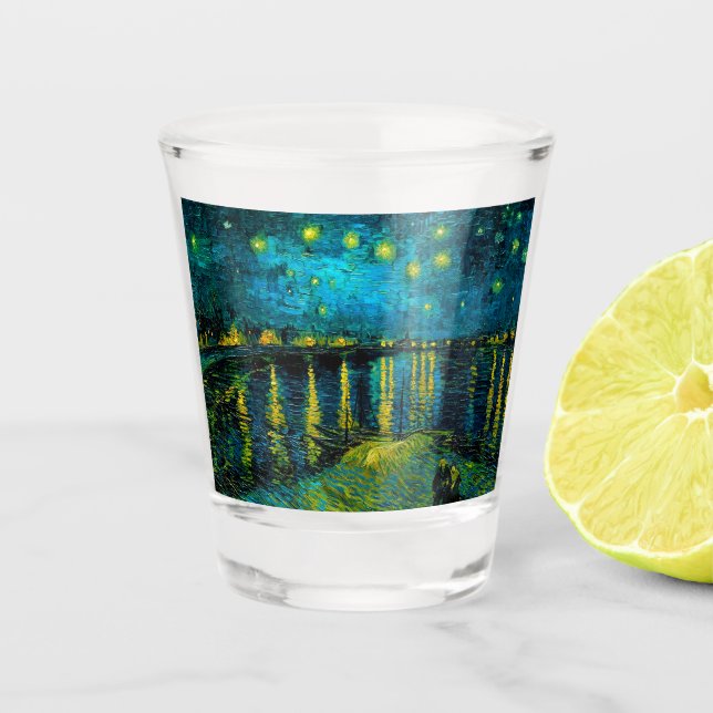 Van Gogh Starry Night Over the Rhône  Shot Glass (Front)