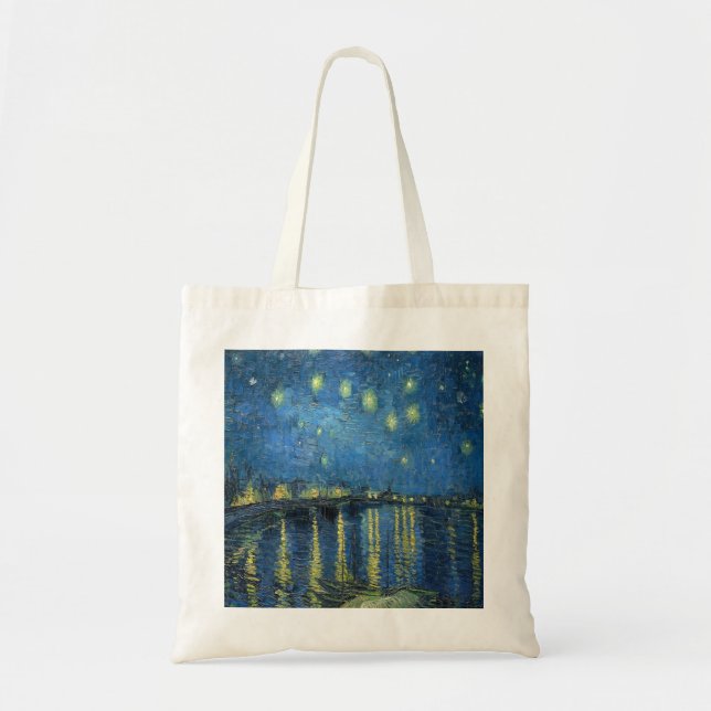 Van Gogh Starry Night Over the Rhone Tote Bag (Front)