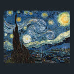 Van Gogh Starry Night Poster<br><div class="desc">Vincent Van Gogh Starry Night masterpiece, vintage artwork on modern day products from Zazilicious</div>
