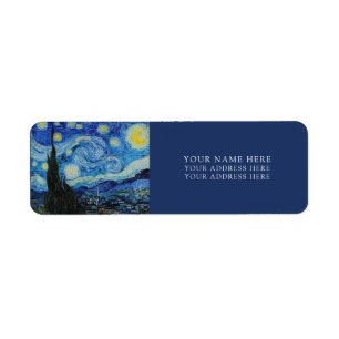 VAN GOGH "STARRY NIGHT" RETURN ADDRESS LABEL