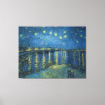 Van Gogh Starry Night Rhone Painting Canvas Print<br><div class="desc">Vincent Van Gogh  (30 March 1853 – 29 July 1890) was an influential Dutch post-impressionist painter.  This painting is Starry Night over the Rhone.</div>