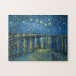 Van Gogh Starry Night Rhone Painting Jigsaw Puzzle<br><div class="desc">Vincent Van Gogh  (30 March 1853 – 29 July 1890) was an influential Dutch post-impressionist painter.  This painting is Starry Night over the Rhone.</div>