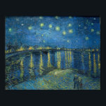 Van Gogh Starry Night Rhone Painting Poster<br><div class="desc">Vincent Van Gogh  (30 March 1853 – 29 July 1890) was an influential Dutch post-impressionist painter.  This painting is Starry Night over the Rhone.</div>