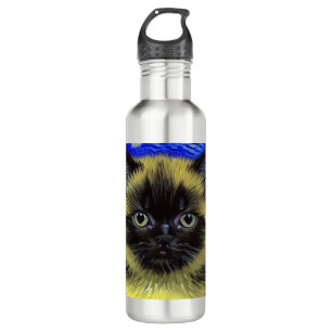 Van Gogh Starry Night Siamese Cat 710 Ml Water Bottle