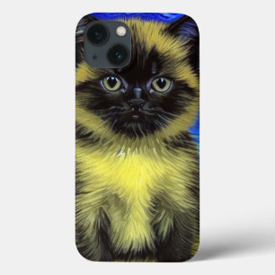 Van Gogh Starry Night Siamese Cat iPhone 13 Case